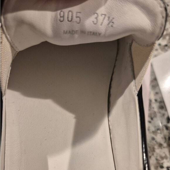 Miu Miu Metallic Cap Toe Patent Platform slip on Sneakers Black 37.5 7.5 Womens - Picture 8 of 14